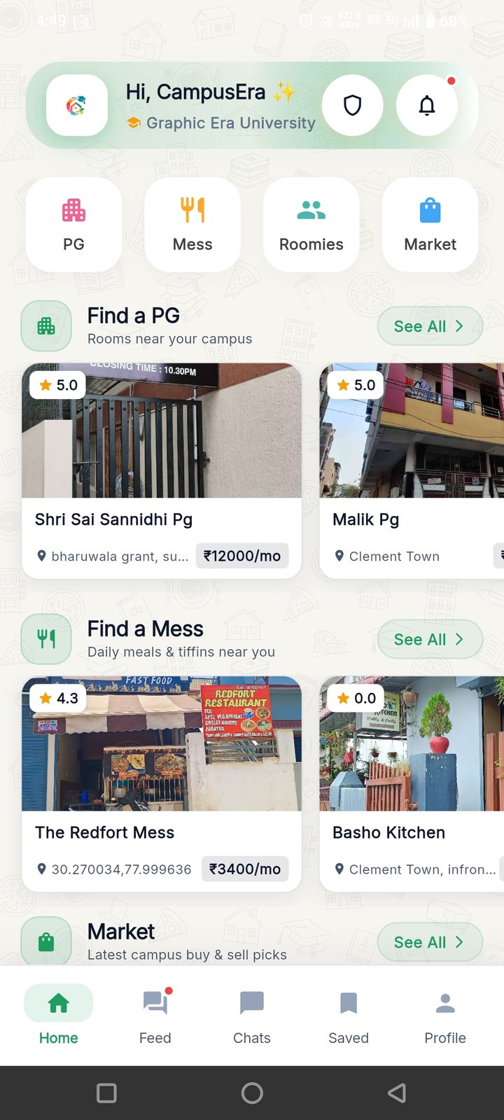 Campus Era Home Screen